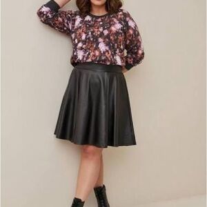 Torrid faux leather skater skirt